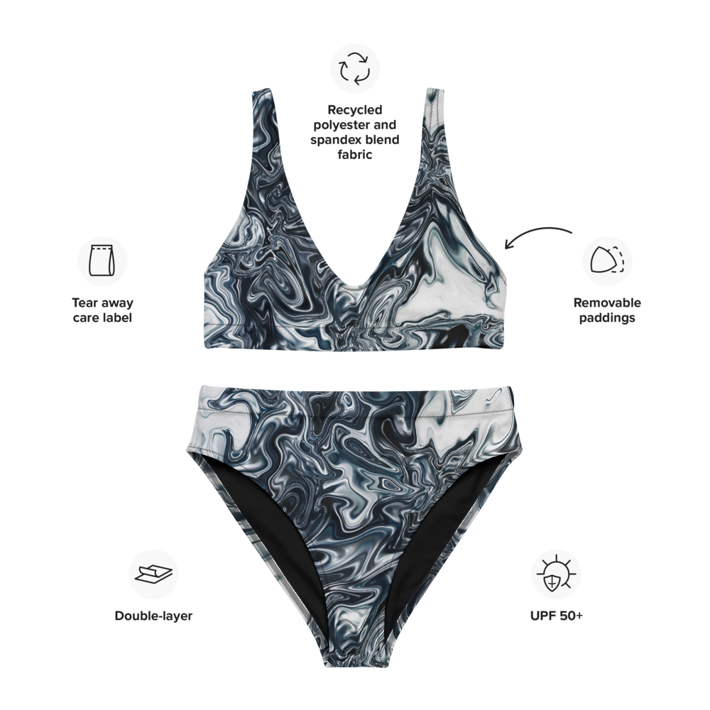 Earth Marble Recycled high-waisted bikini