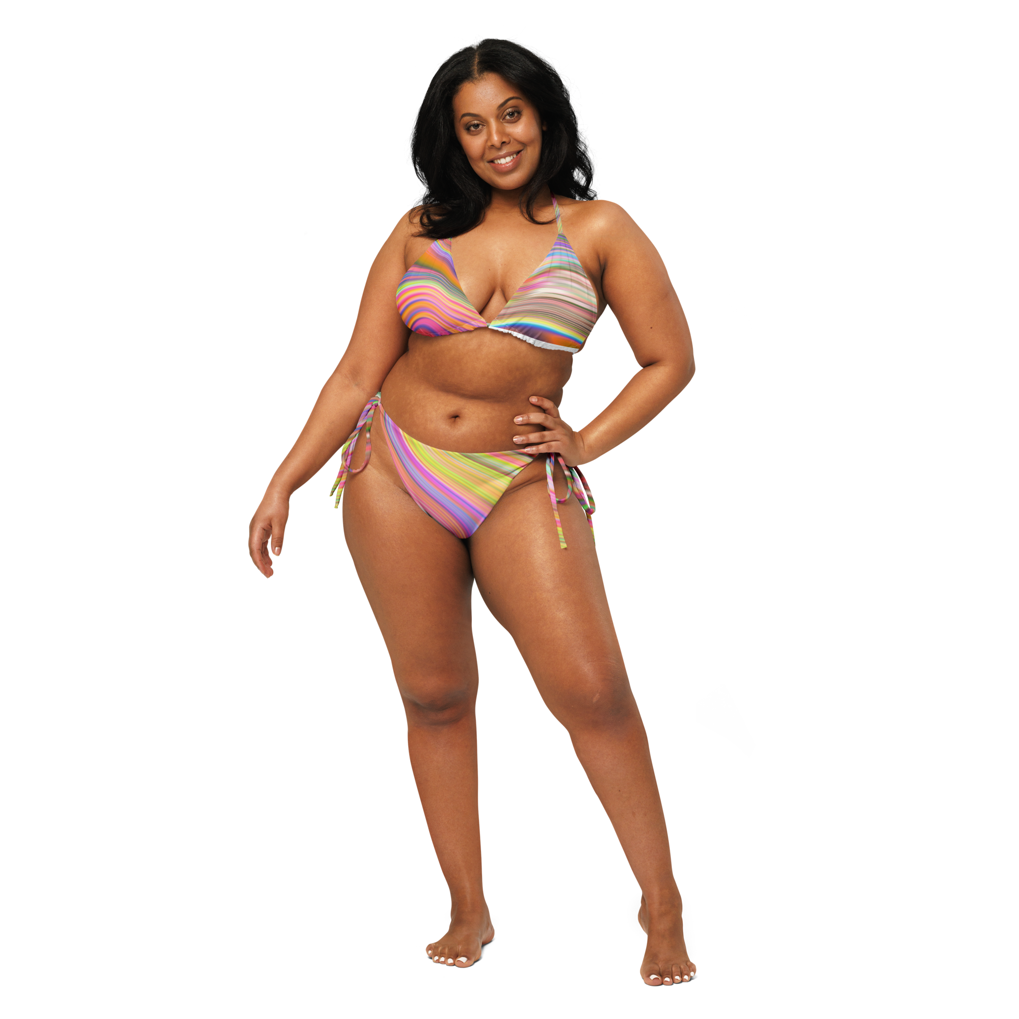 All-over print recycled string bikini