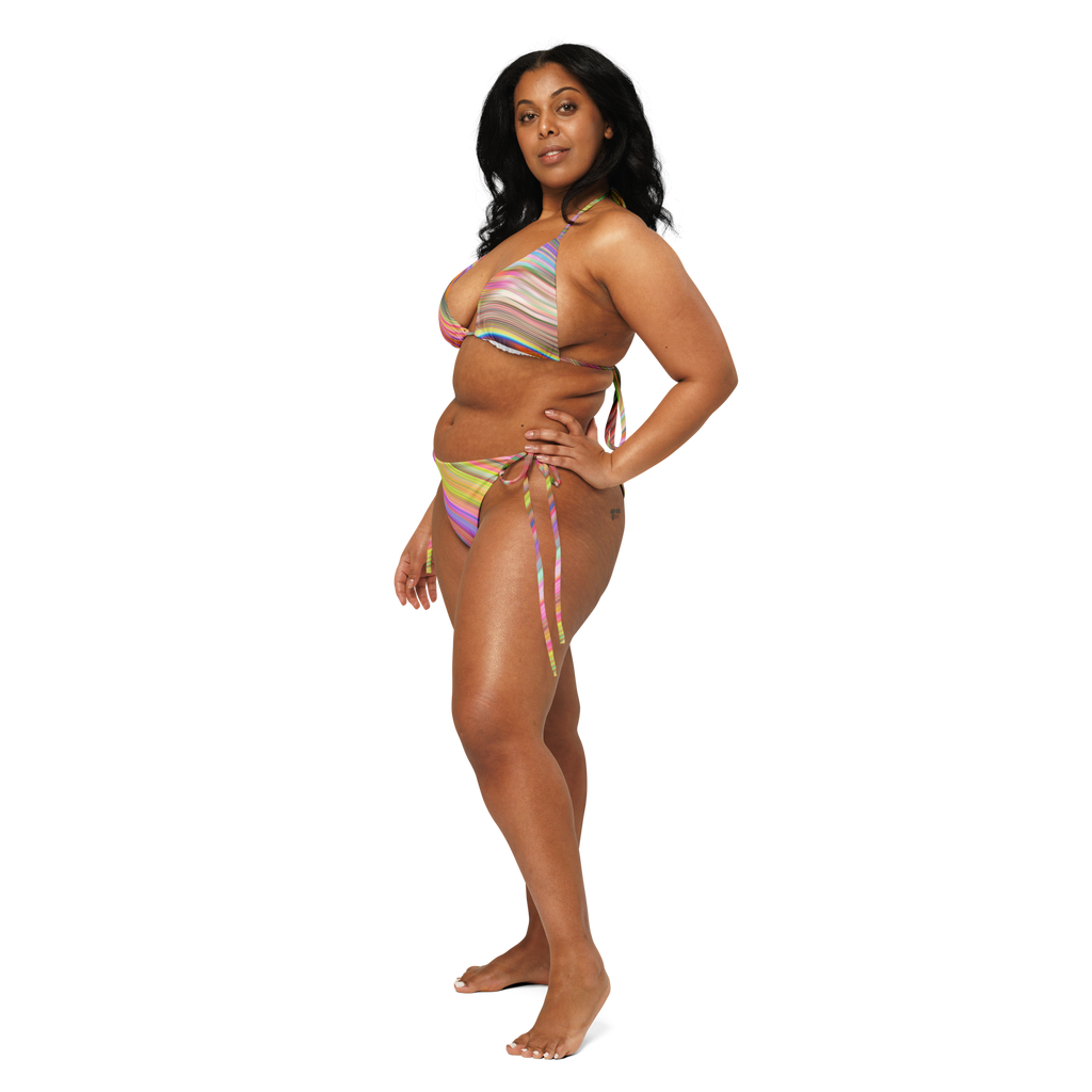 All-over print recycled string bikini