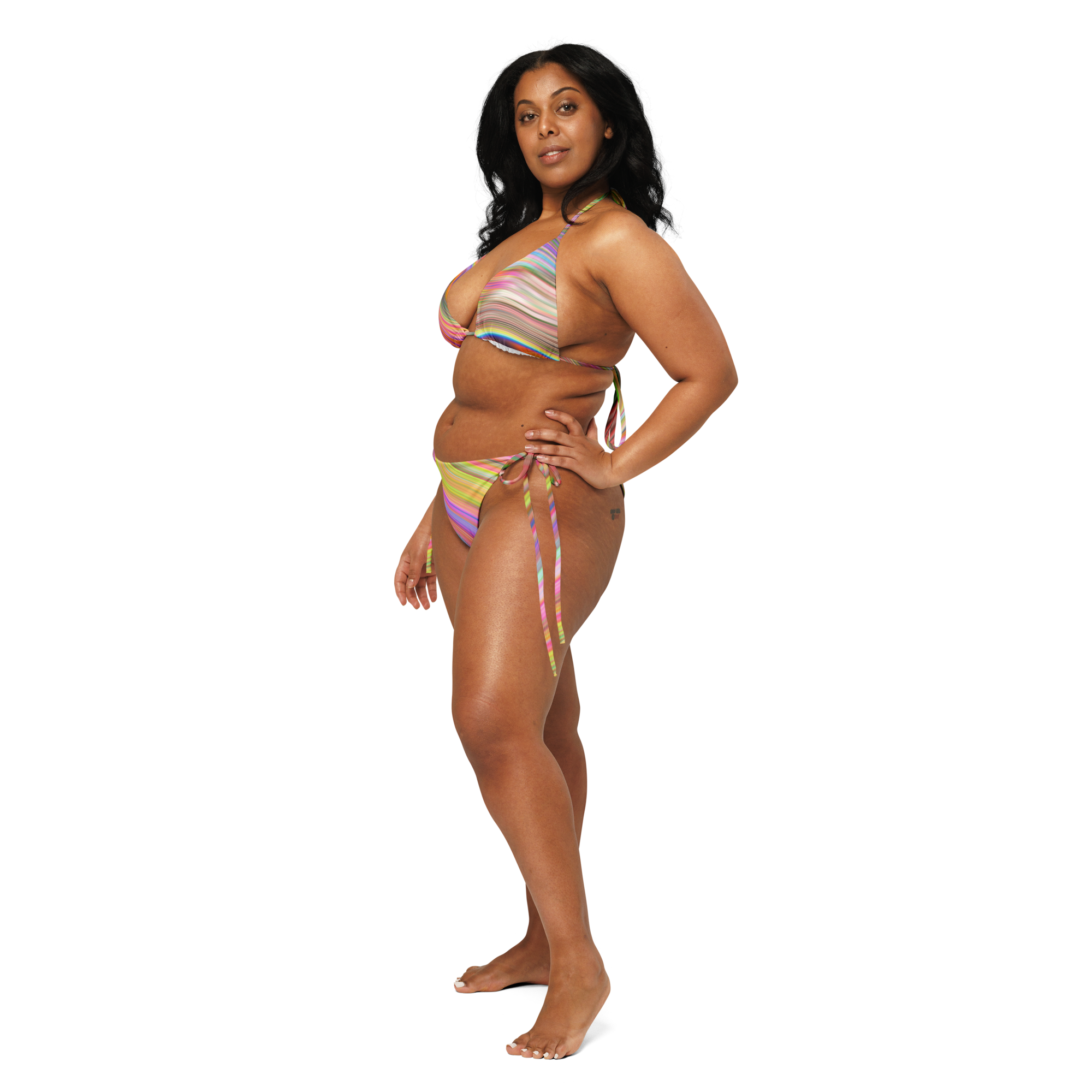 All-over print recycled string bikini