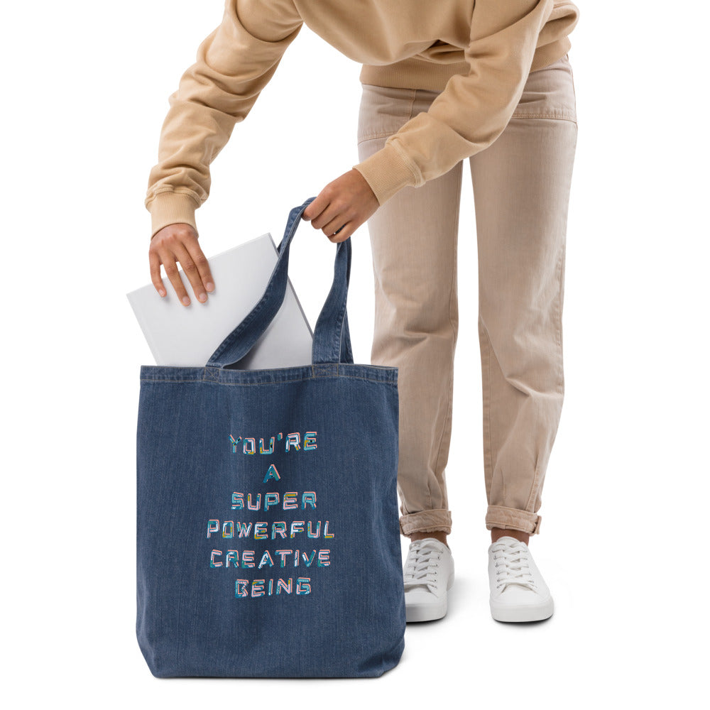 You're a super powerful creative being 🙌🏽- Organic denim blessings bag