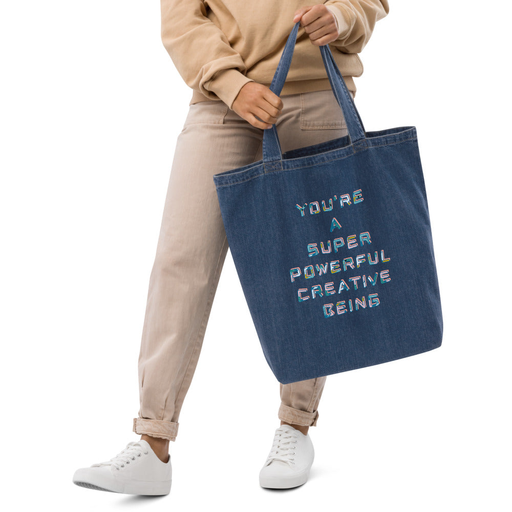 You're a super powerful creative being 🙌🏽- Organic denim blessings bag