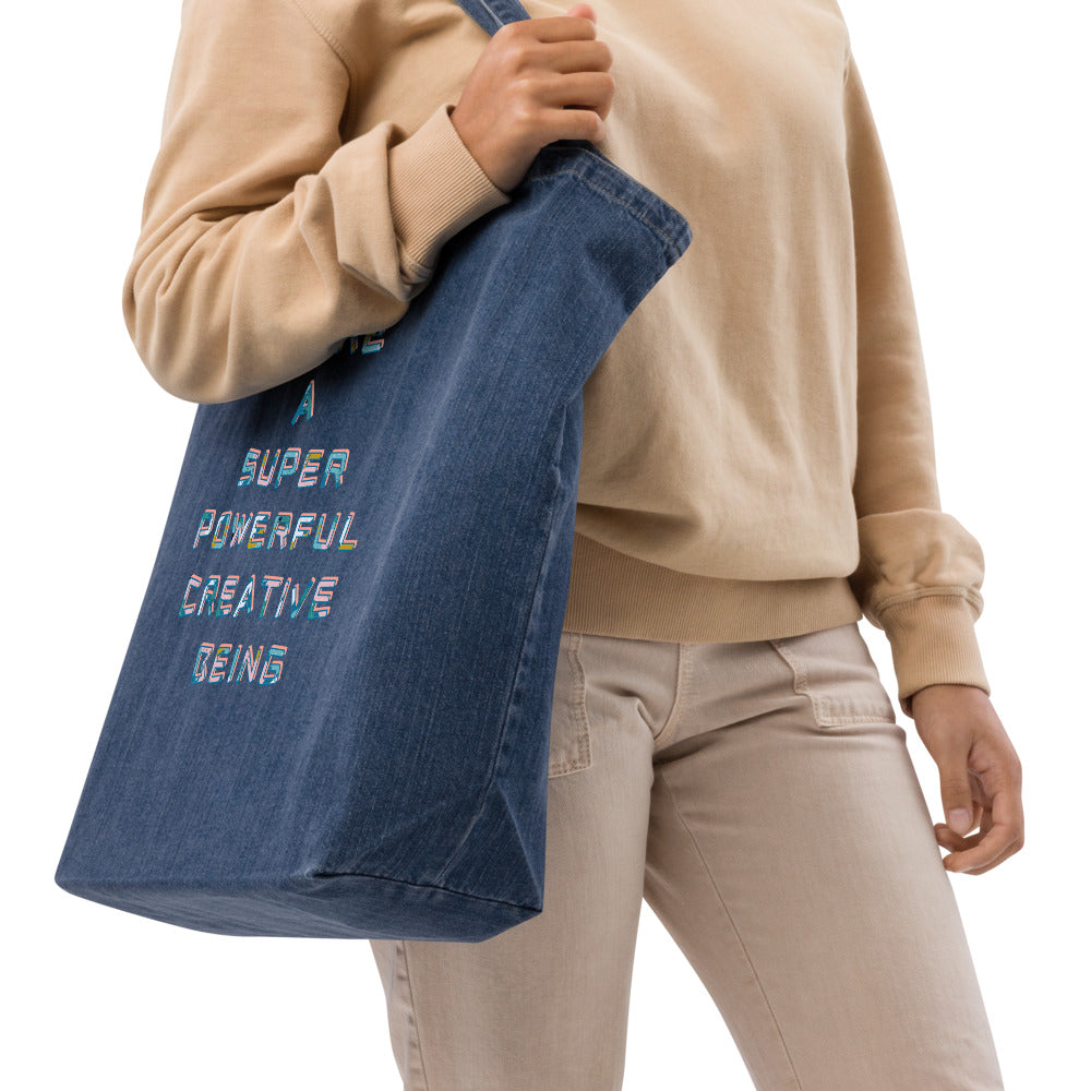 You're a super powerful creative being 🙌🏽- Organic denim blessings bag