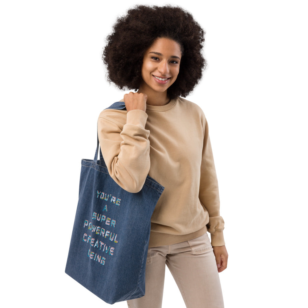 You're a super powerful creative being 🙌🏽- Organic denim blessings bag