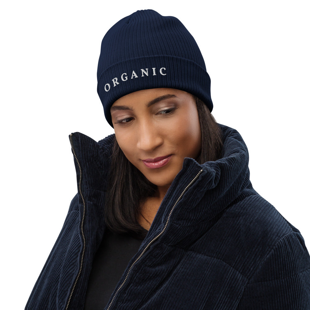 Organic ribbed beanie
