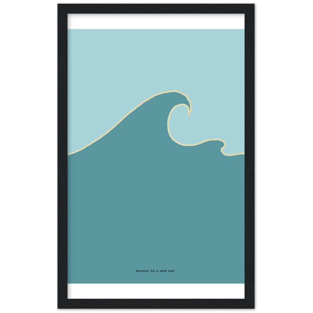 "waving to a new day" Classic Matte Paper Wooden Framed Poster