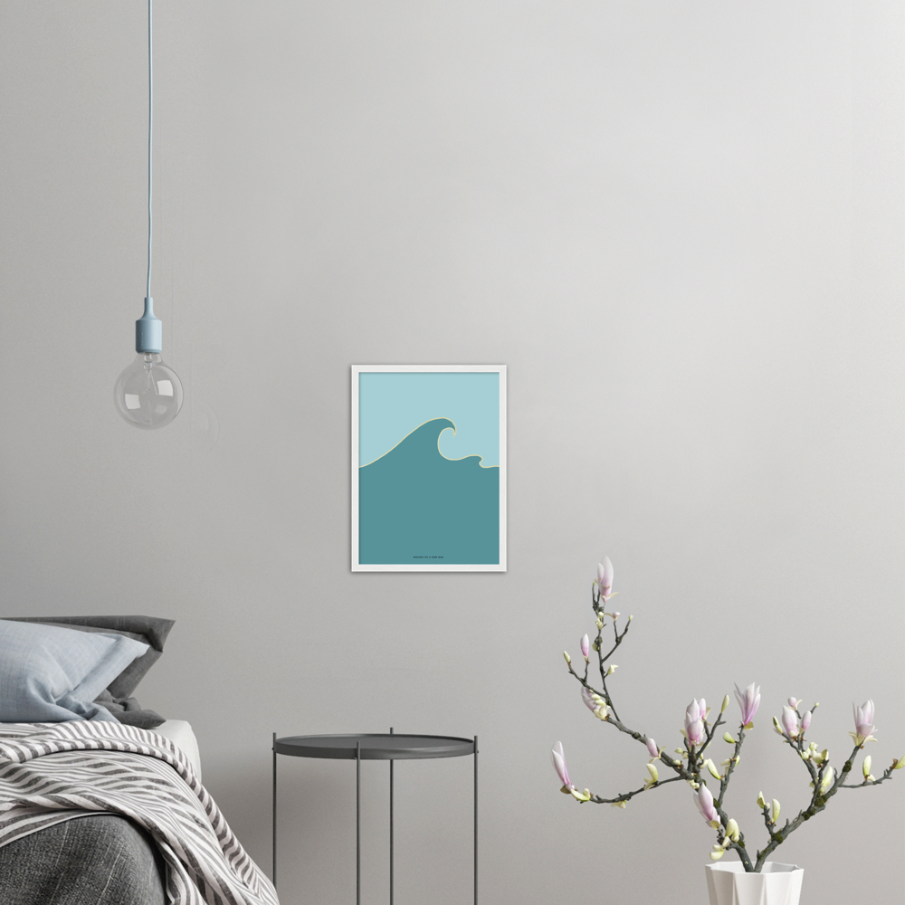 "waving to a new day" Classic Matte Paper Wooden Framed Poster