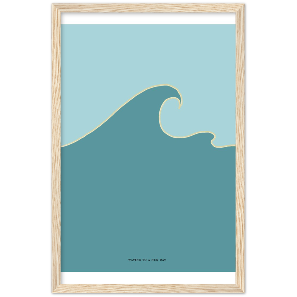 "waving to a new day" Classic Matte Paper Wooden Framed Poster