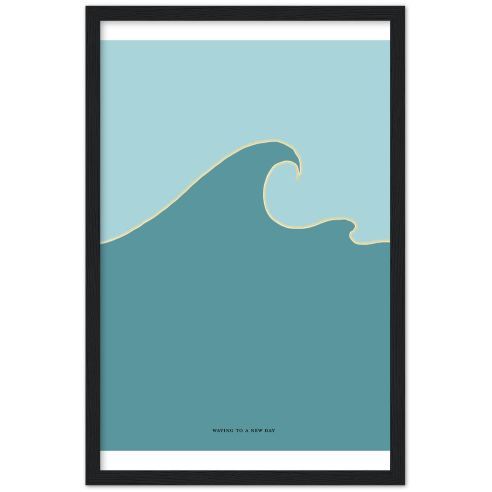 "waving to a new day" Classic Matte Paper Wooden Framed Poster
