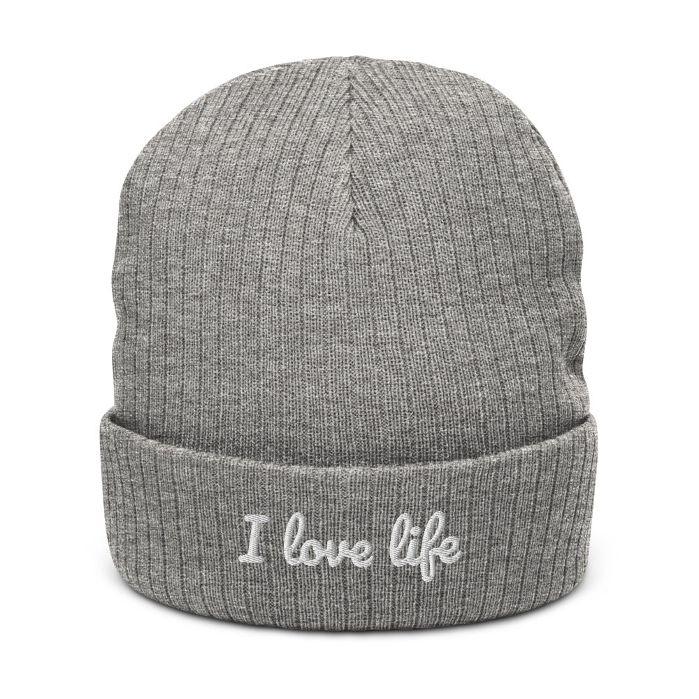 I love life Recycled cuffed beanie