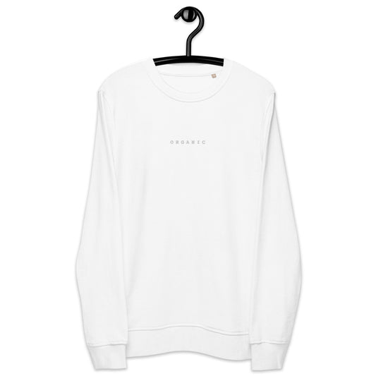 ORGANIC white on white Unisex organic sweatshirt